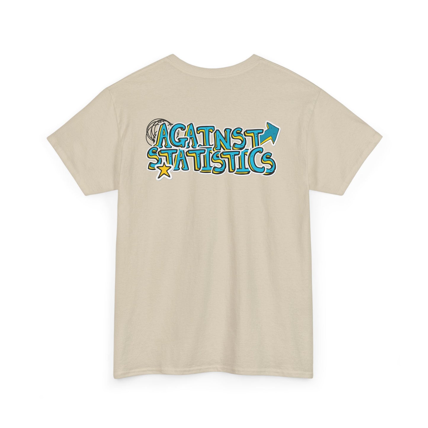 Unisex Heavy Cotton Tee - Lettering aqua&yellow