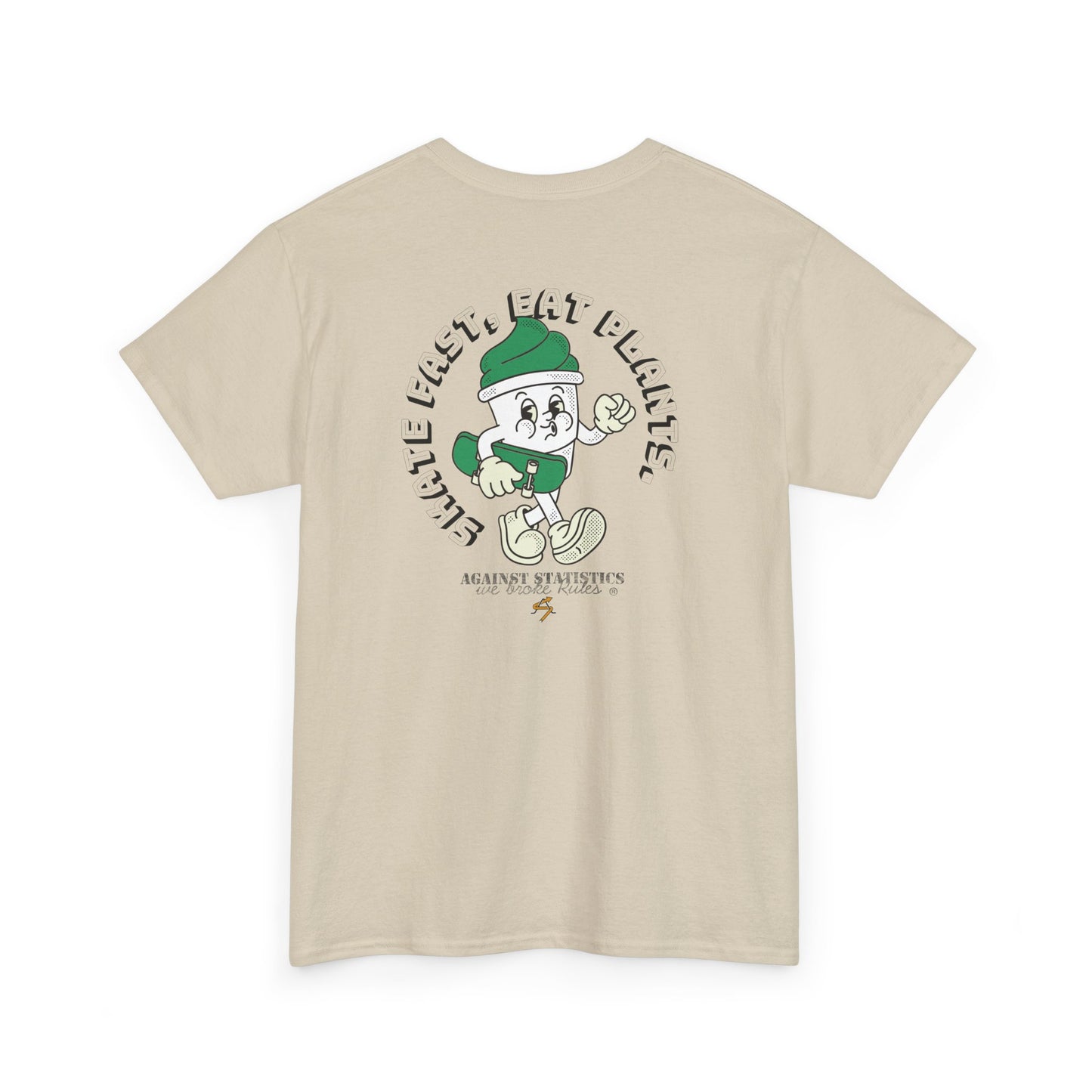 Unisex Heavy Cotton Tee - Vegan Skate Fast, Eat Plants.