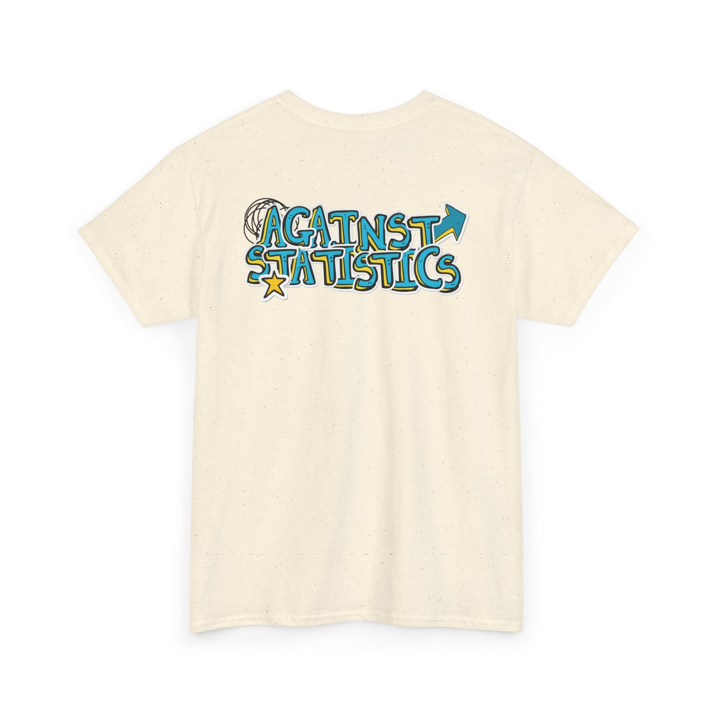 Unisex Heavy Cotton Tee - Lettering aqua&yellow