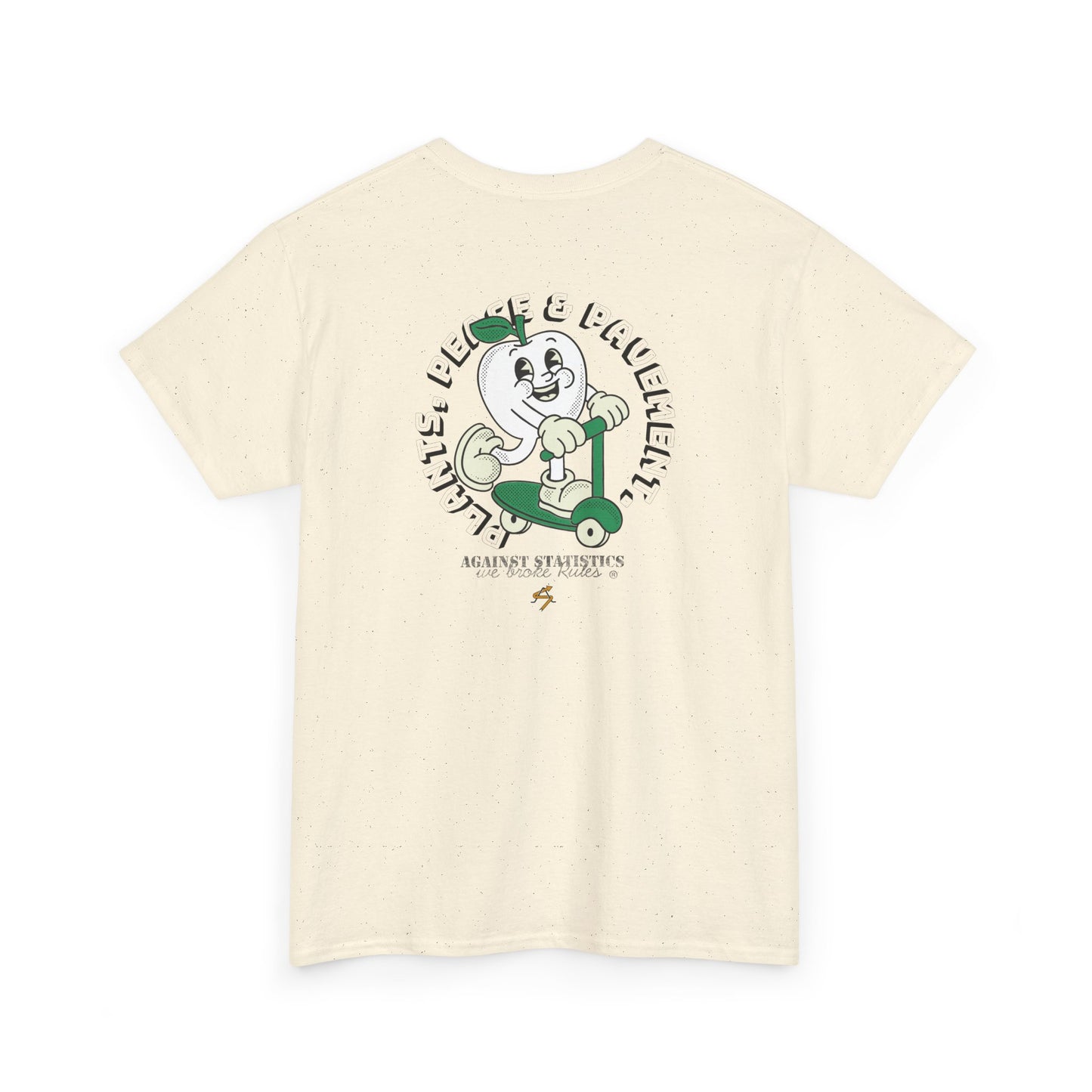Unisex Heavy Cotton Tee - VeganPlants,Peace & Pavement