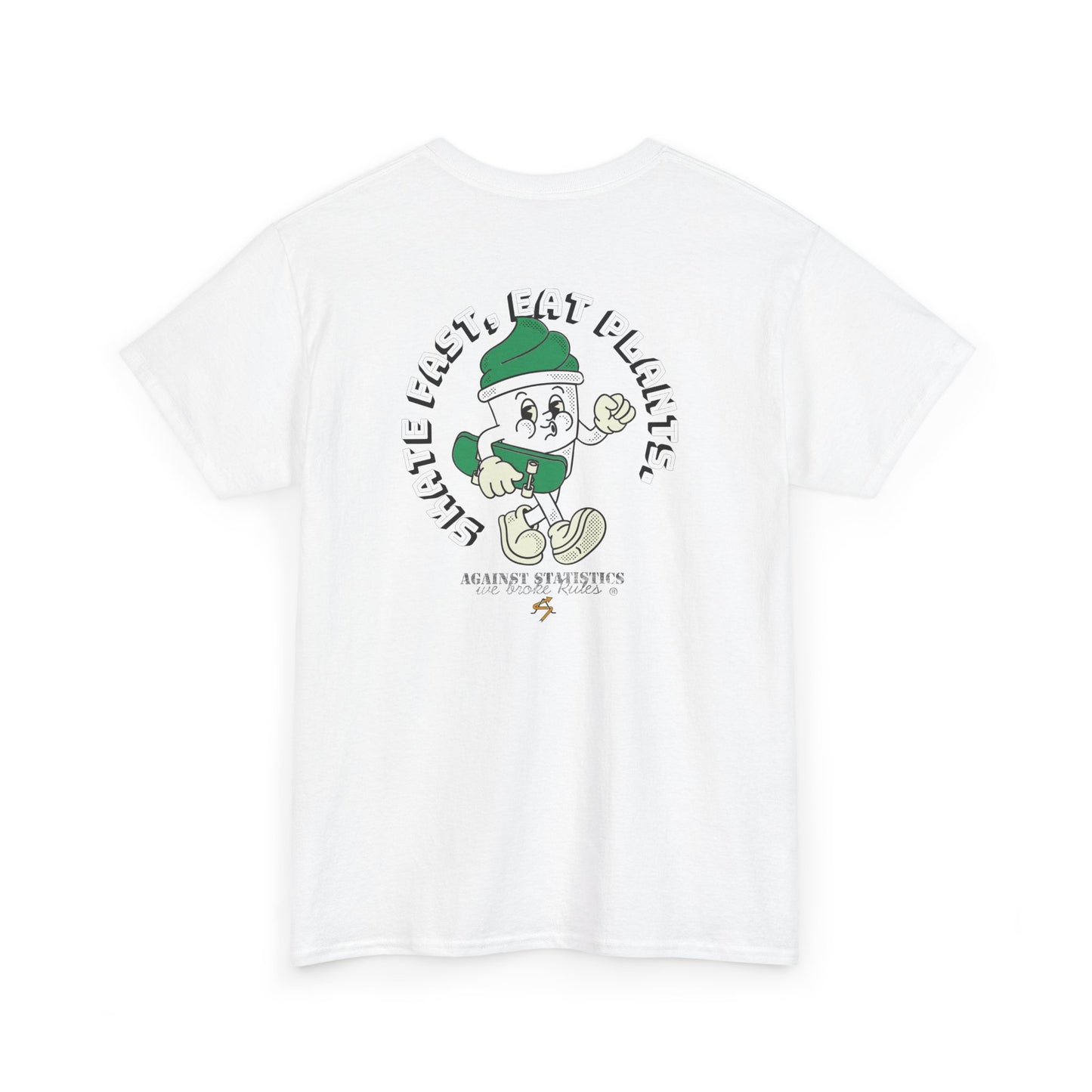 Unisex Heavy Cotton Tee - Vegan Skate Fast, Eat Plants.