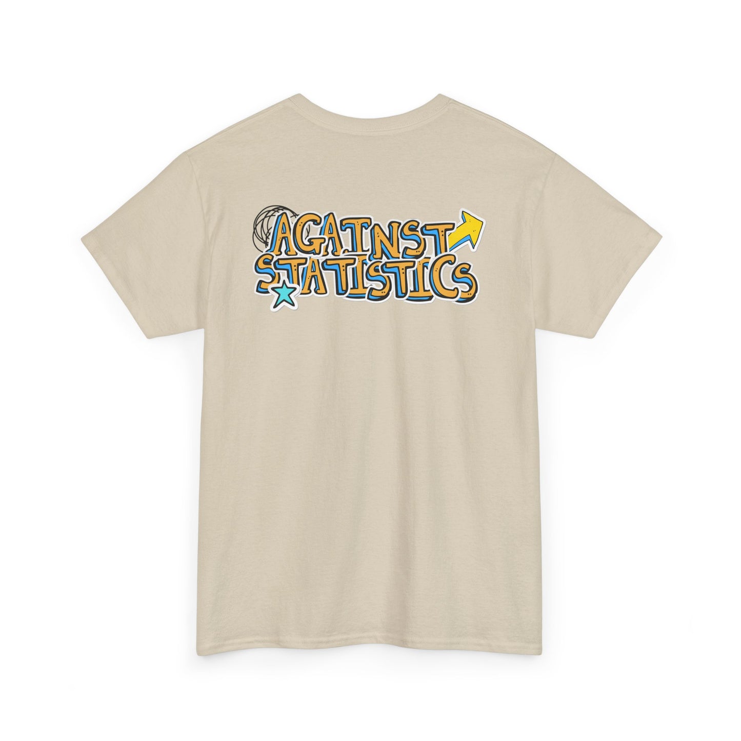 Unisex Heavy Cotton Tee - Lettering orange&blue