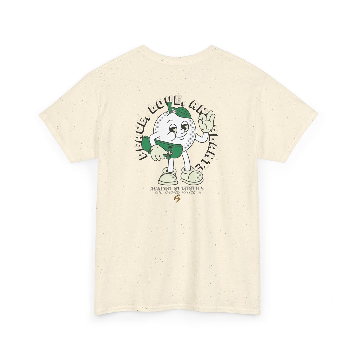Unisex Heavy Cotton Tee - Vegan Peace, Love & Plants