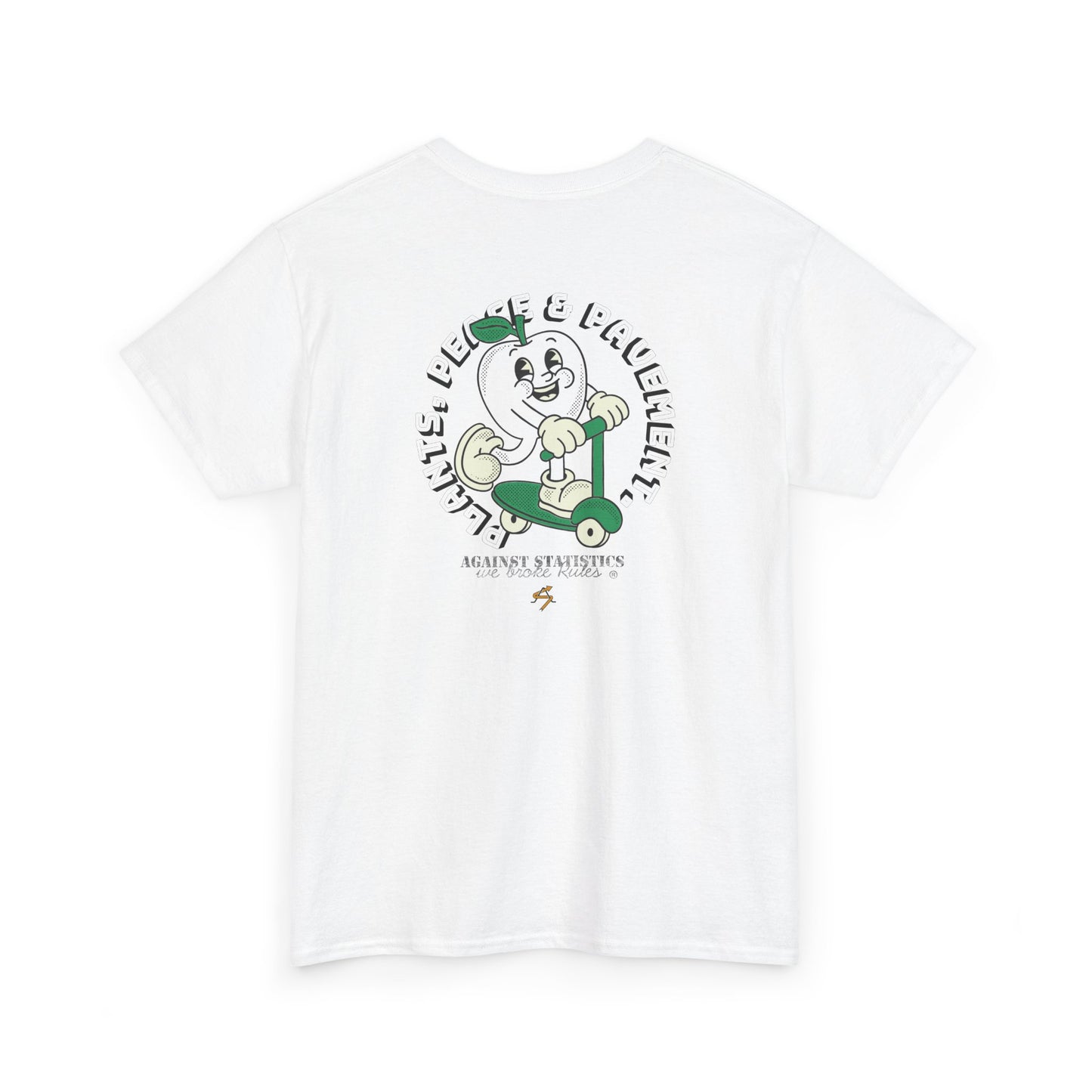Unisex Heavy Cotton Tee - VeganPlants,Peace & Pavement
