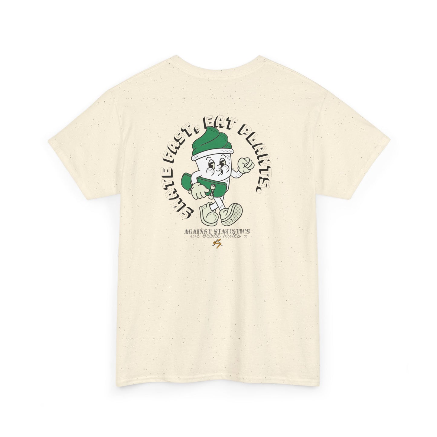 Unisex Heavy Cotton Tee - Vegan Skate Fast, Eat Plants.