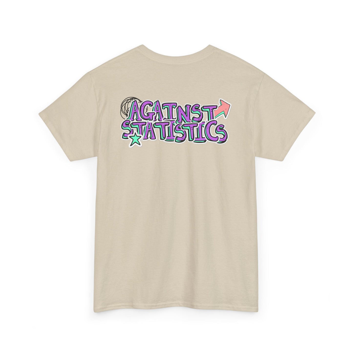 Unisex Heavy Cotton Tee - Lettering purple&aqua