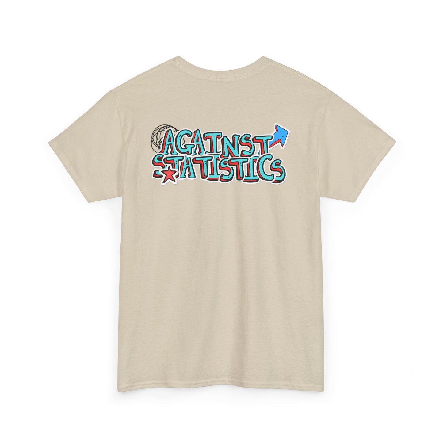 Unisex Heavy Cotton Tee - Lettering cyan&red