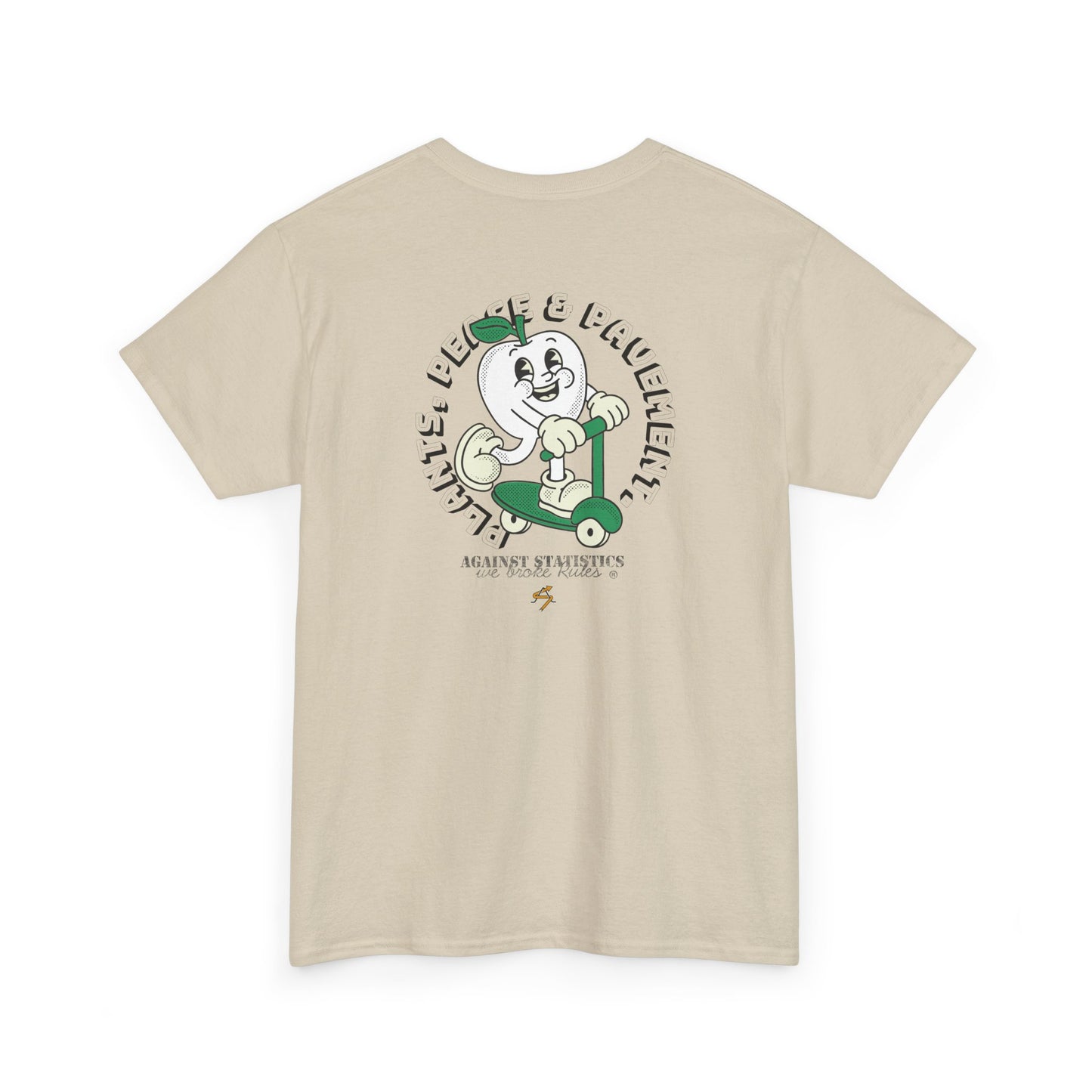 Unisex Heavy Cotton Tee - VeganPlants,Peace & Pavement