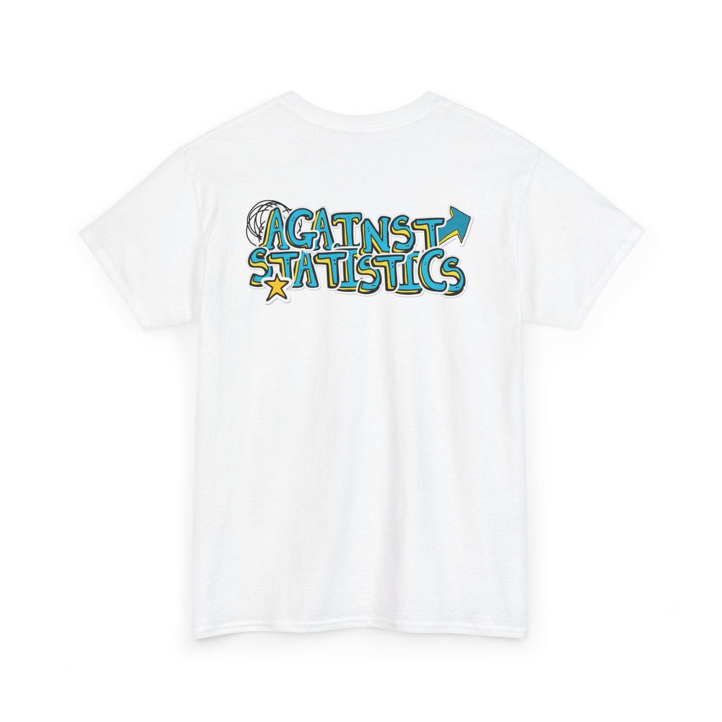 Unisex Heavy Cotton Tee - Lettering aqua&yellow