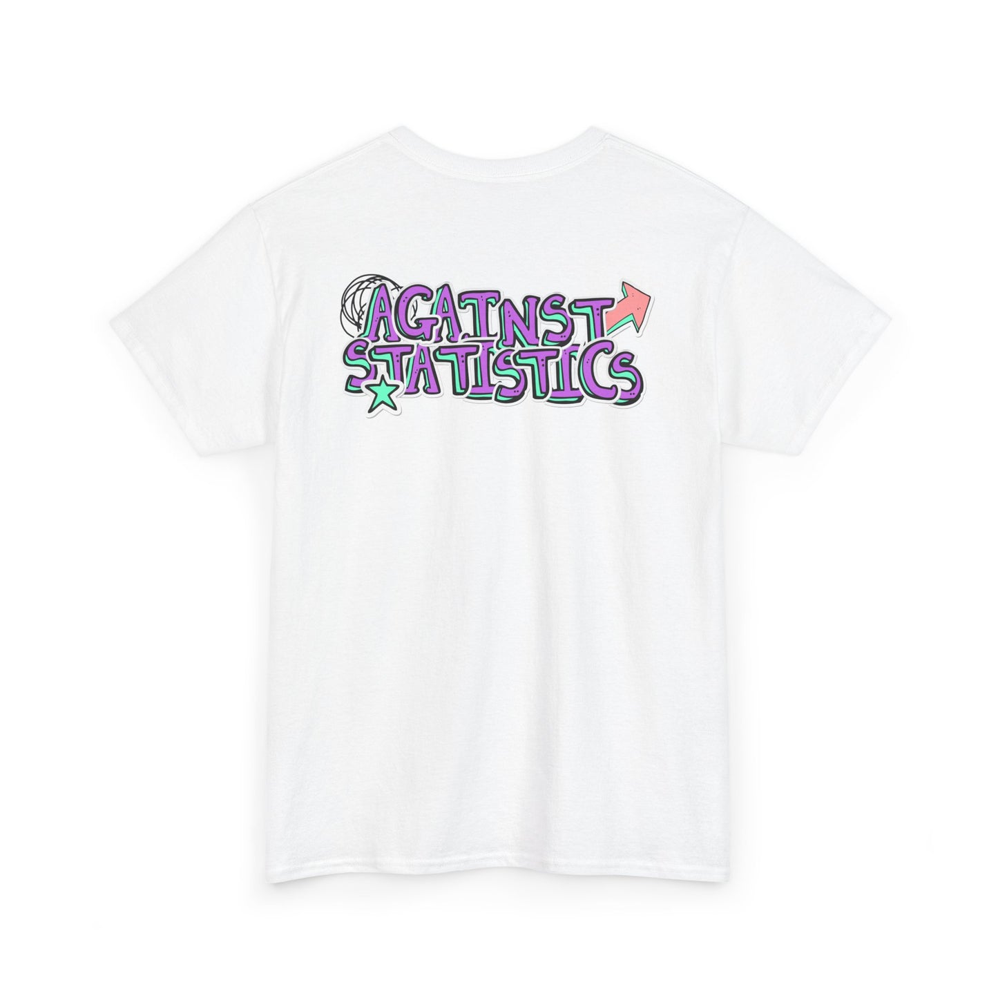 Unisex Heavy Cotton Tee - Lettering purple&aqua