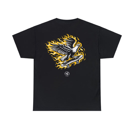 Unisex Heavy Cotton Tee - Made in Germany - Skate Flames Eagle