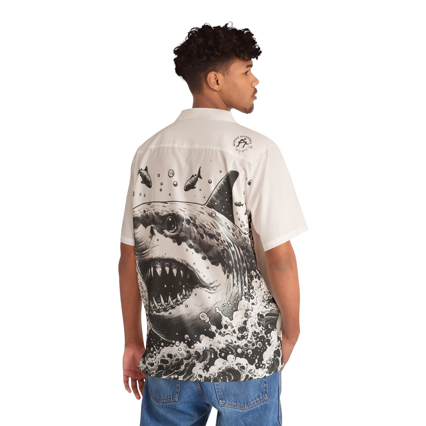 Men's Hawaiian Shirt Ink Series Shark